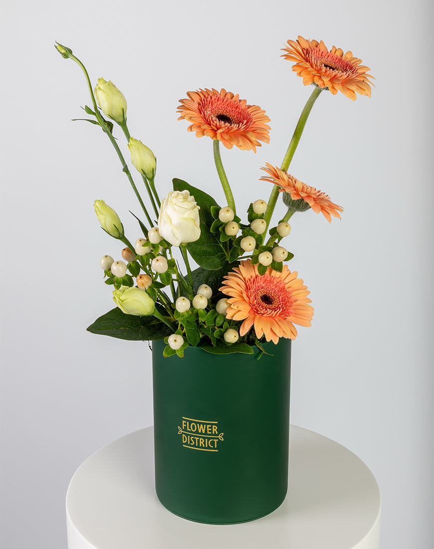 Peach & White Bloom Small Box Arrangement - Image 2