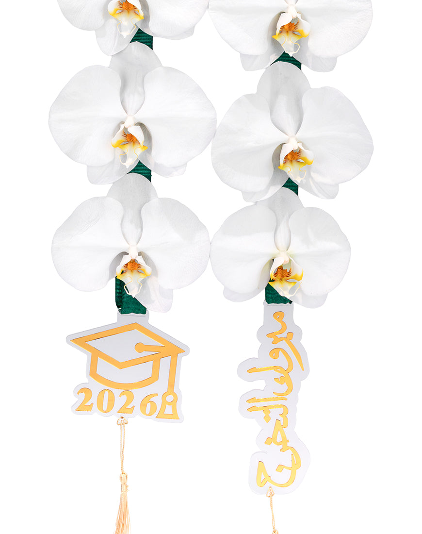Pearl Orchid Graduation Flower Necklace - Image 2