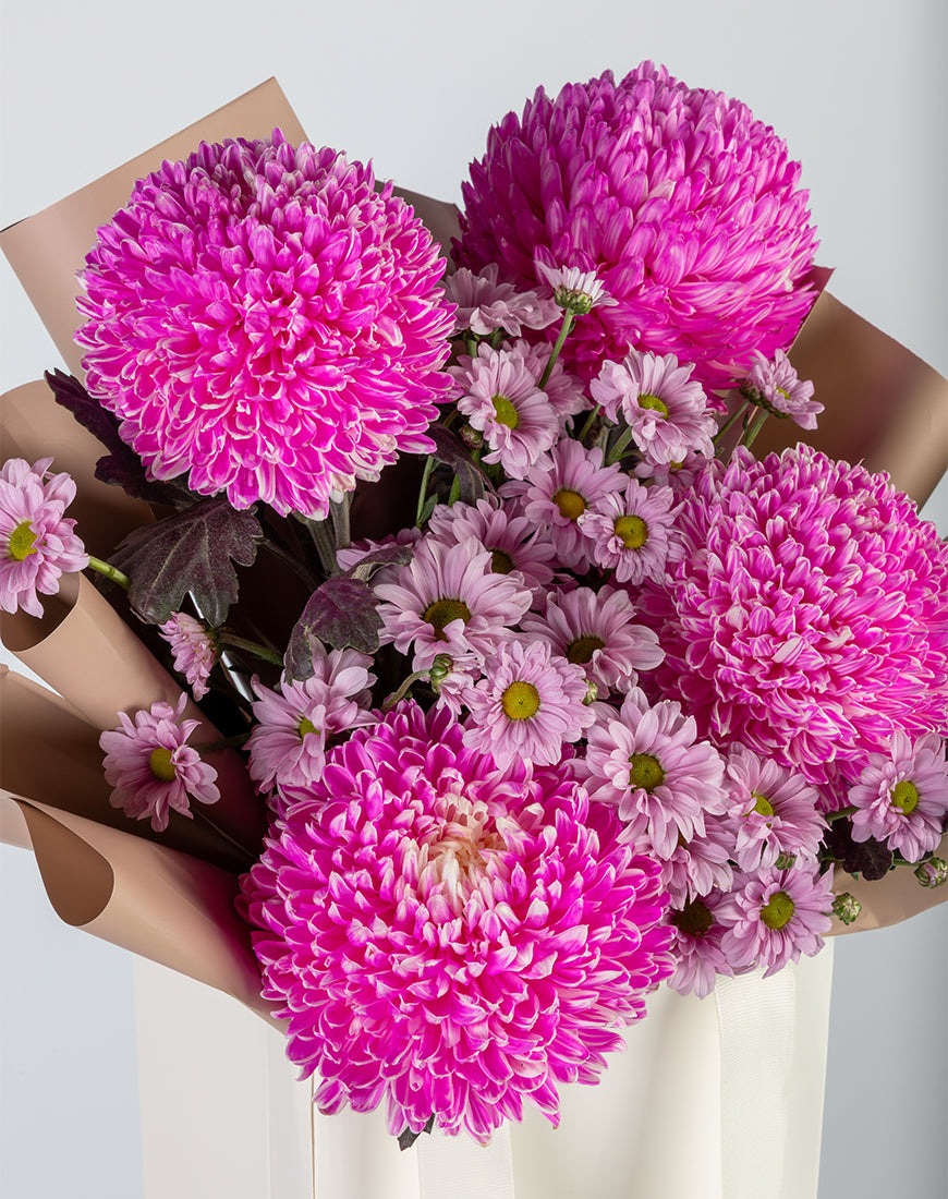 Pink Chrysanthemum Small Bag Arrangement - Image 3