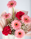 Pink Gerbera & Carnation Small Bag Arrangement - Image 3