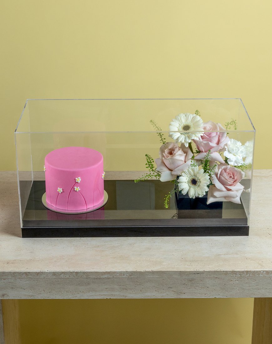 Pink Gerbera & Quicksand Rose Cake Box Set - Image 4
