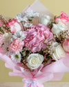 Pink Hydrangea & Mixed Roses Bouquet - Image 2