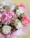 Pink Hydrangea & Mixed Roses Bouquet - Image 3