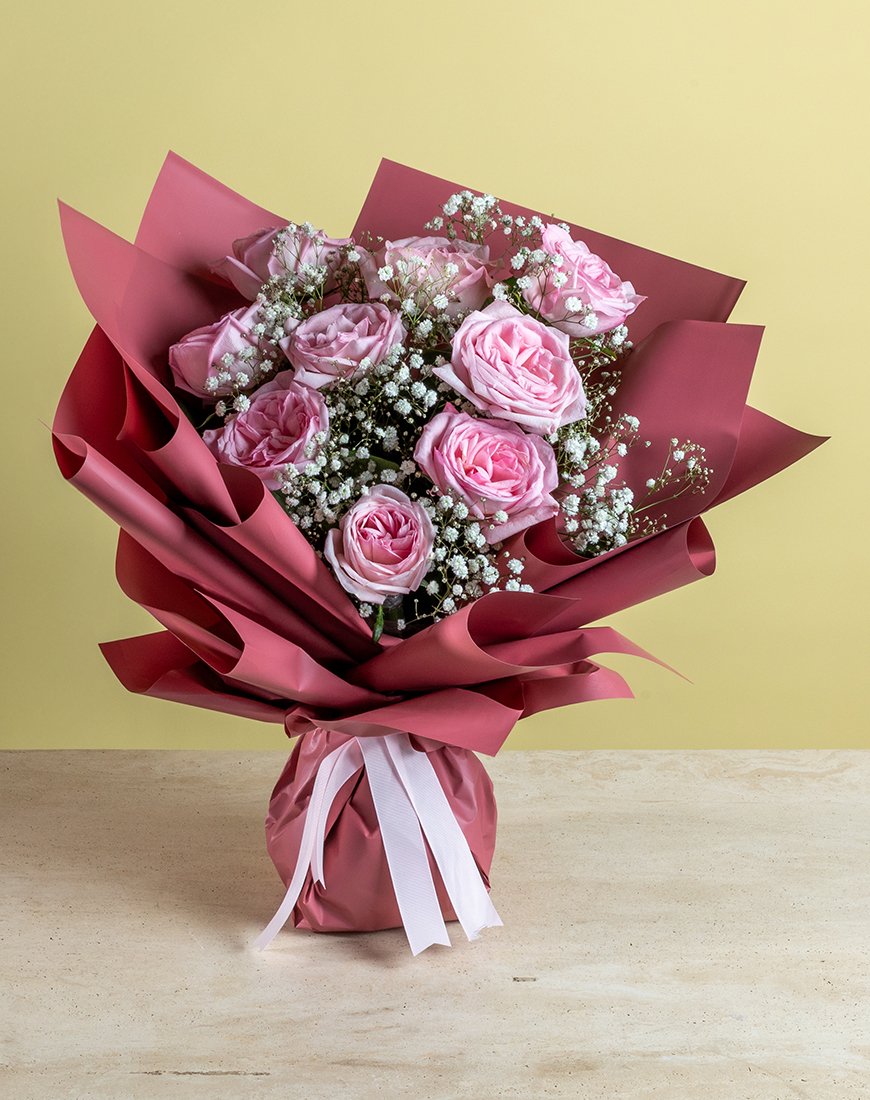 Pink Ohara & Gypsophila Bloom Bouquet - Image 4