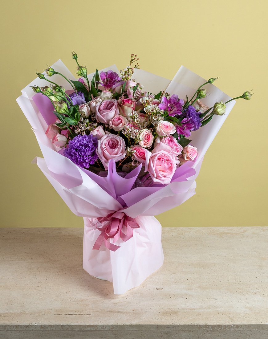 Pink Ohara Rose & Spray Rose Bouquet