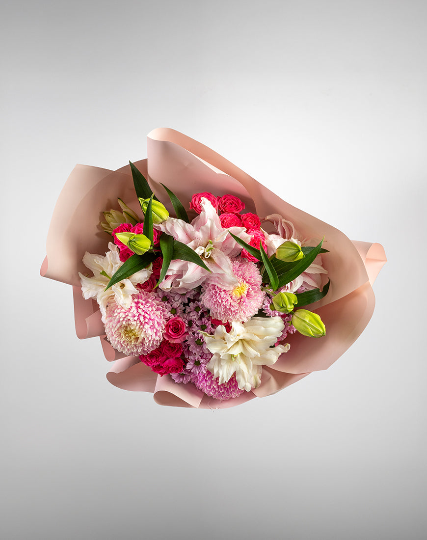 Pink Peony & Lily Bouquet - Image 2