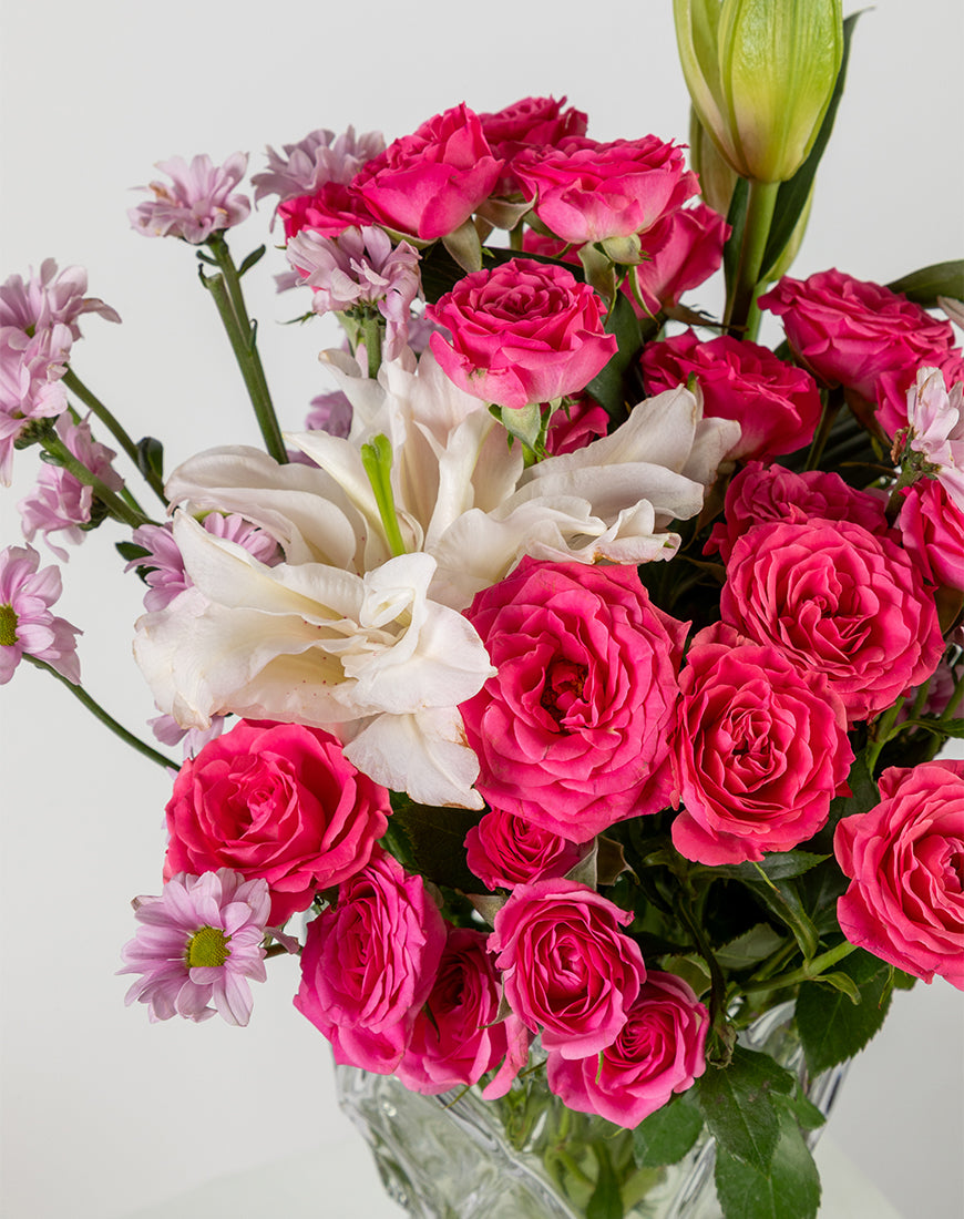 Pink Radiance Lily And Rose Vase - Image 3