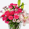 Pink Radiance Lily And Rose Vase