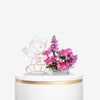 Pink Rose & Mathiola Baby Girl Tray with Vector