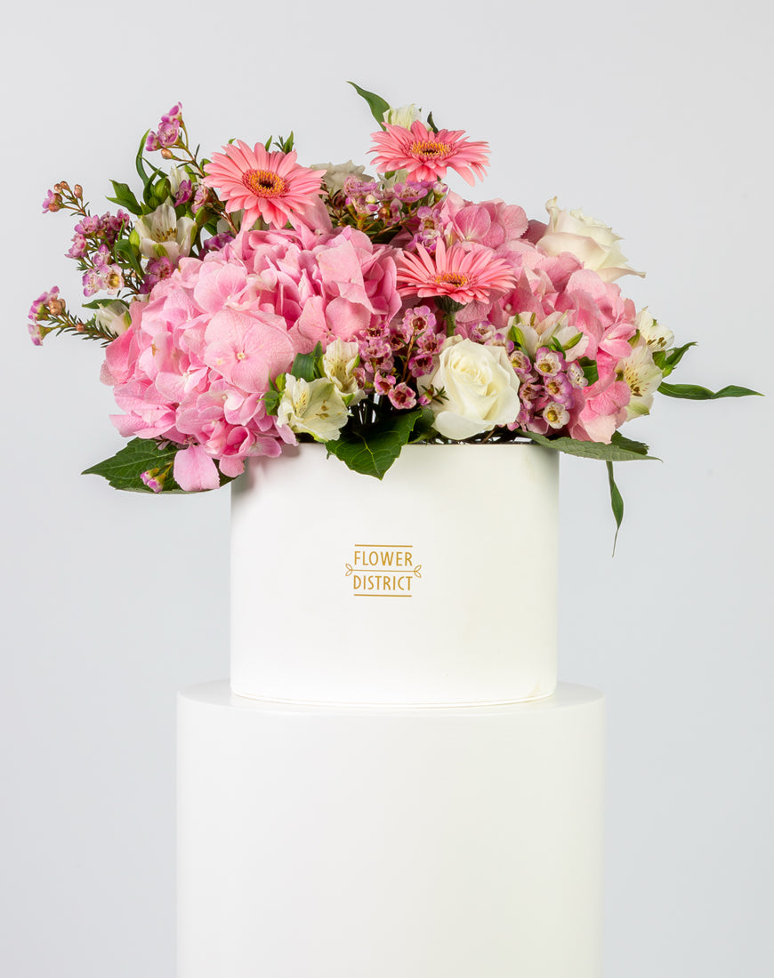 Pink & White Grandeur Large Box Arrangement