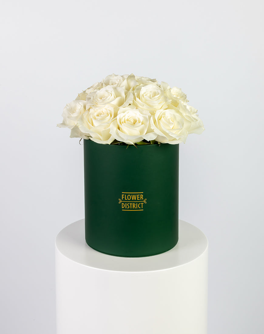 Pure White Roses Medium Box Arrangement - Image 3