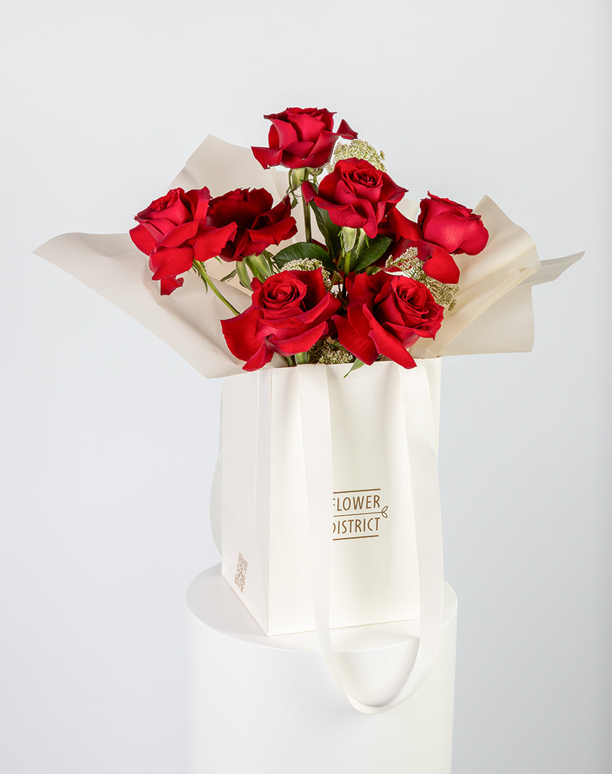 Red Rose & Ammi Small Bag Arrangement - Image 2