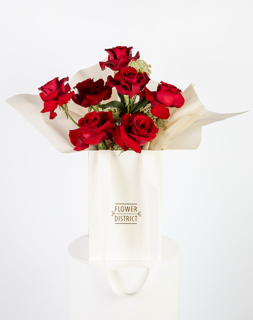 Red Rose & Ammi Small Bag Arrangement - Image 5