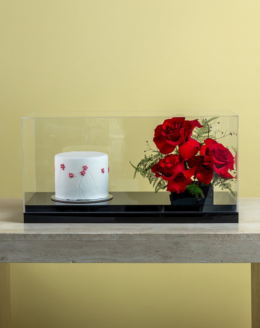 Red Rose Cake Box