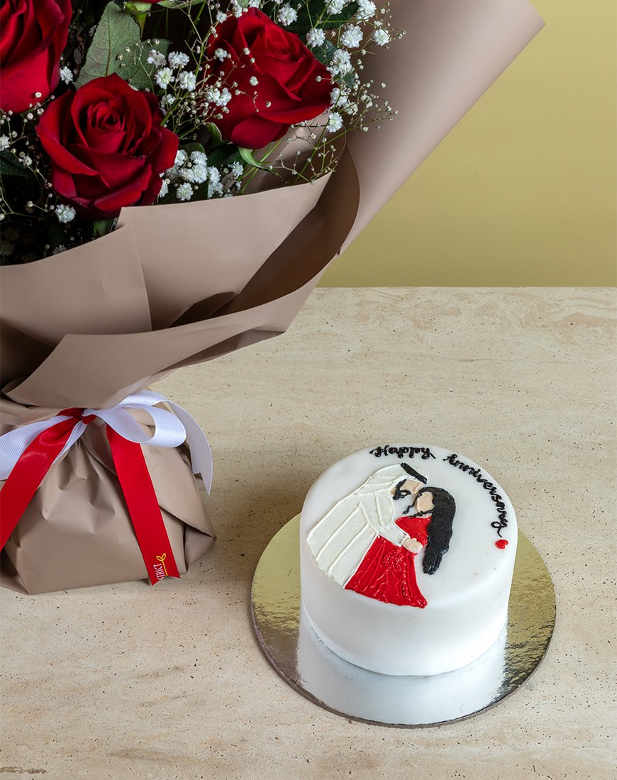 Red Rose & Cake Gift Set - Image 2
