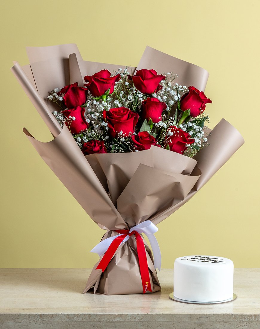 Red Rose & Cake Gift Set - Image 3