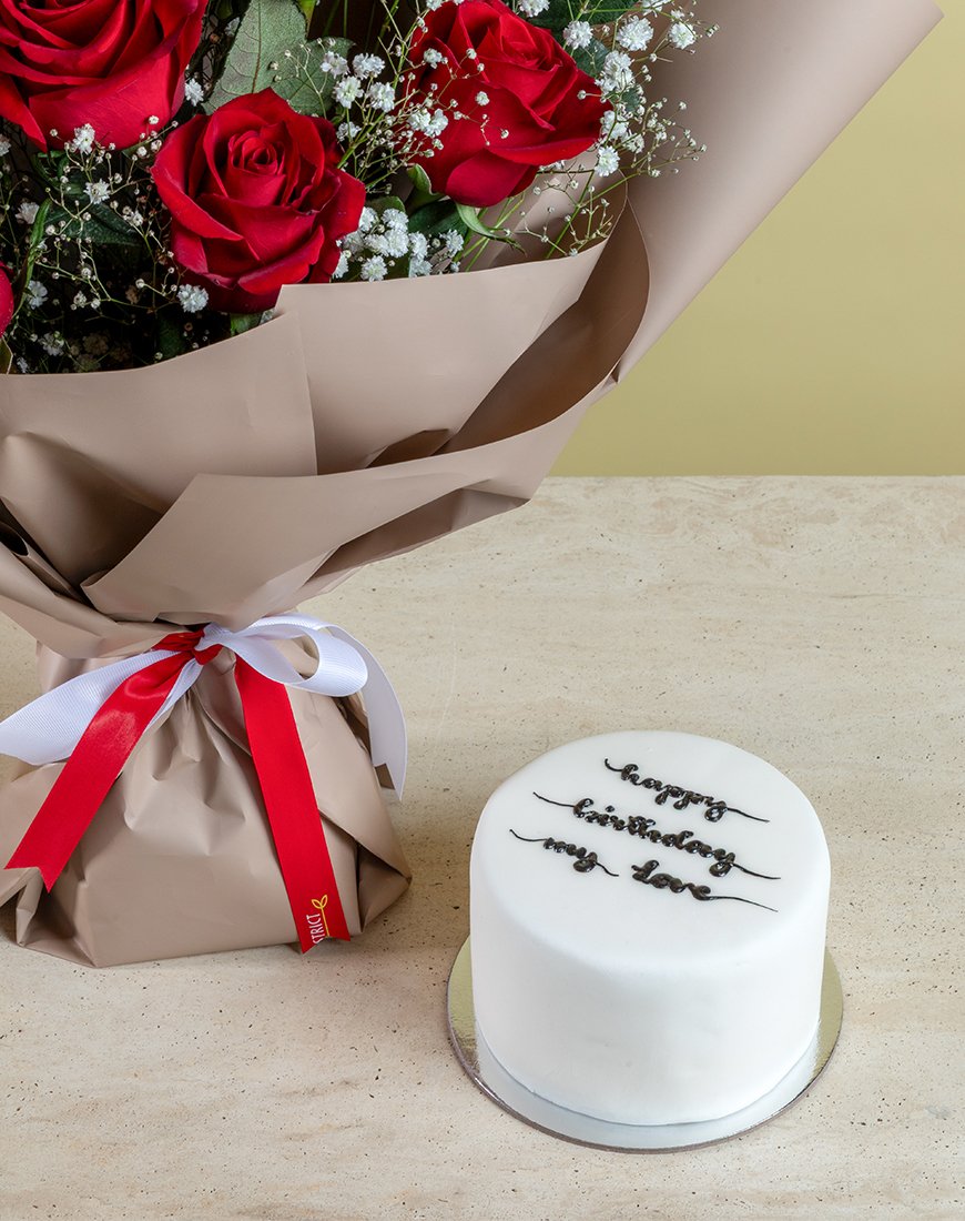 Red Rose & Cake Gift Set - Image 4