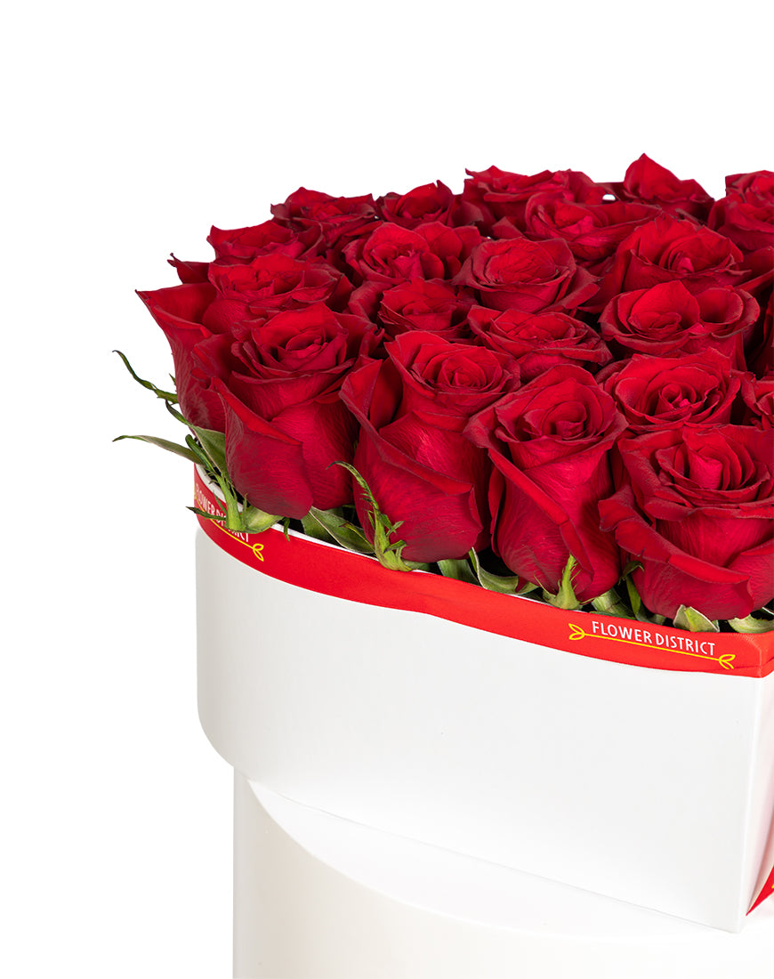 Romance In Bloom Medium White Rose Box Arrangement - Image 2
