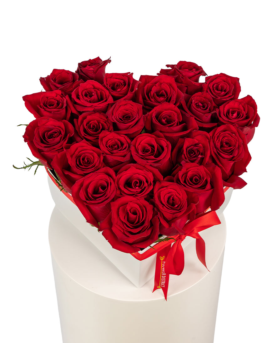 Romance In Bloom Medium White Rose Box Arrangement - Image 3
