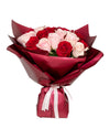 Rosy Bliss Medium Red And Pink Rose Bouquet