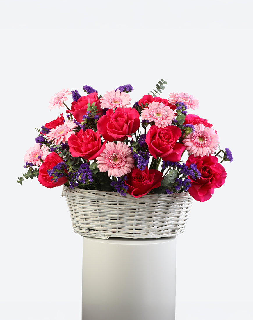 Rosy Delight Small Flower Basket