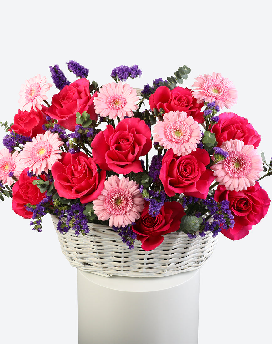 Rosy Delight Small Flower Basket - Image 2