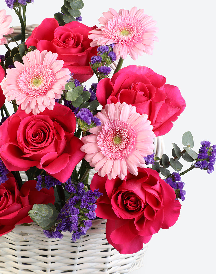Rosy Delight Small Flower Basket - Image 3