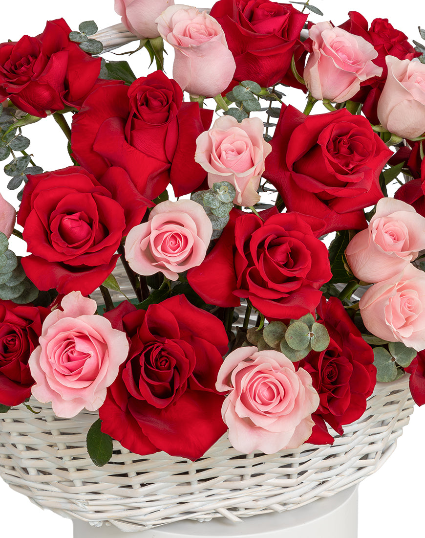 Rosy Elegance Large Rose Basket Arrangement - Image 2