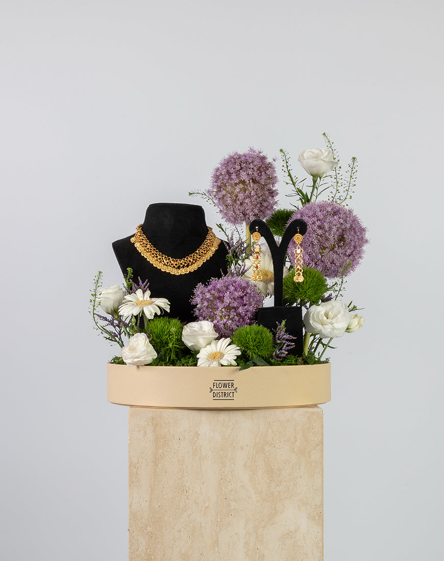 Royal Purple Flower Leather Tray