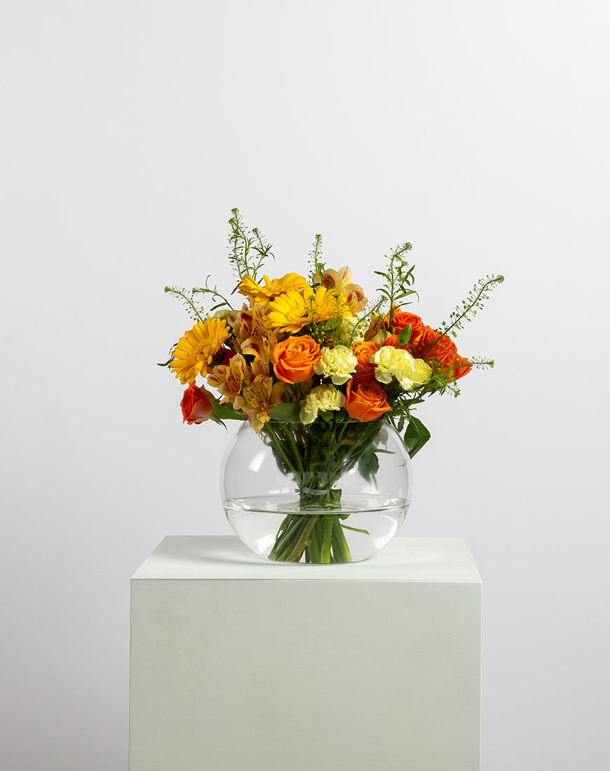 Sunset Burst In Round Vase