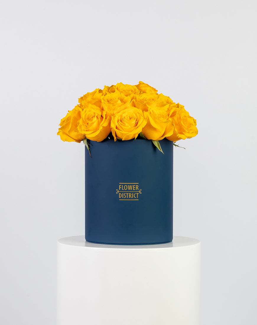 Sunshine Yellow Roses Medium Box Arrangement