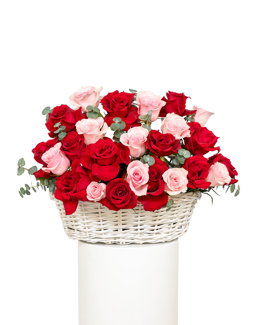 Sweet Blossom Medium Rose Basket Arrangement