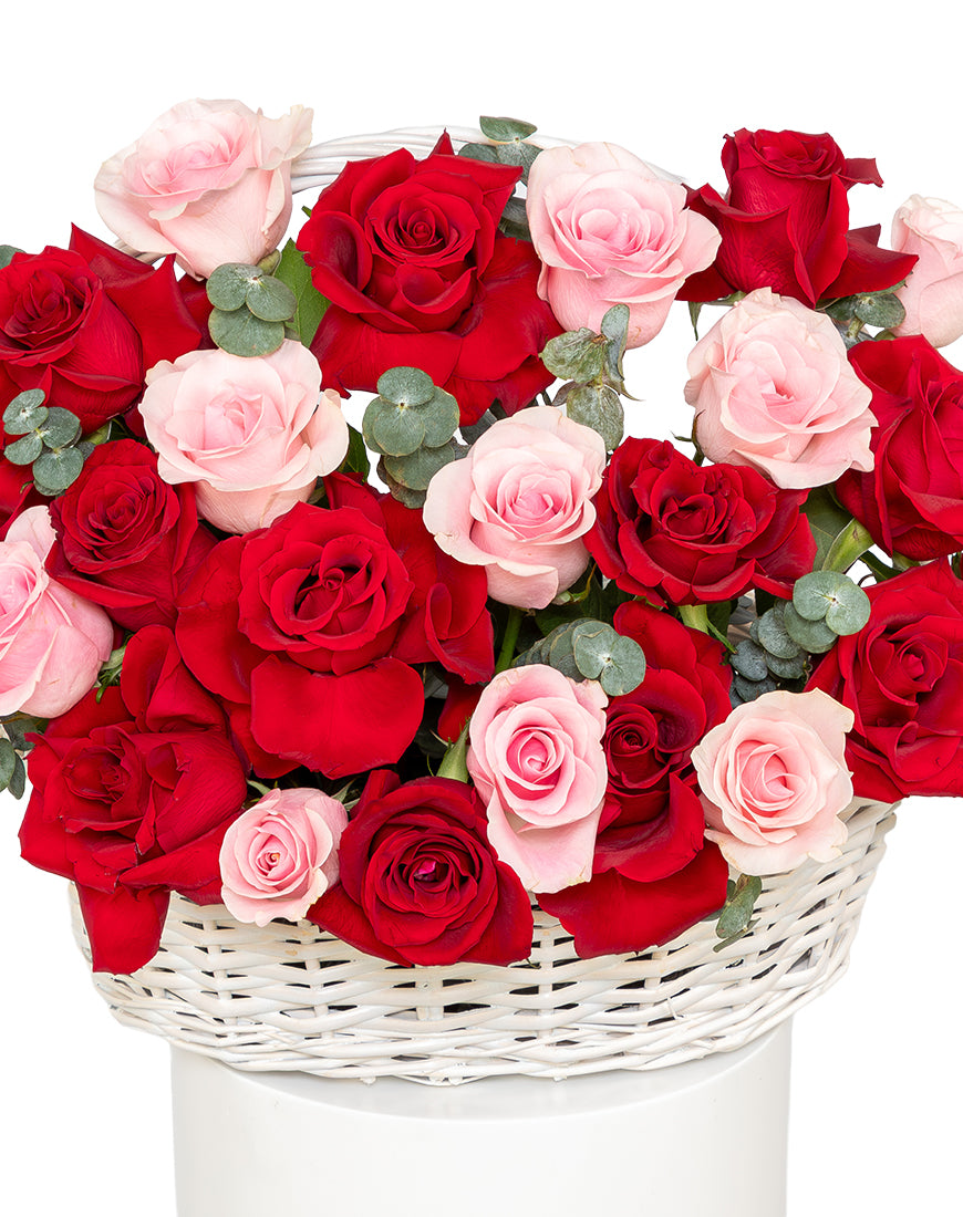 Sweet Blossom Medium Rose Basket Arrangement - Image 2