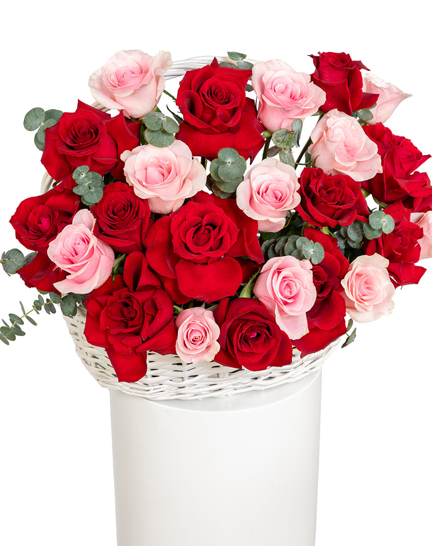 Sweet Blossom Medium Rose Basket Arrangement - Image 3