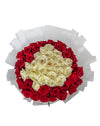 Timeless Romance Medium Red And White Rose Bouquet - Image 2