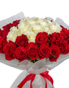 Timeless Romance Medium Red And White Rose Bouquet - Image 3