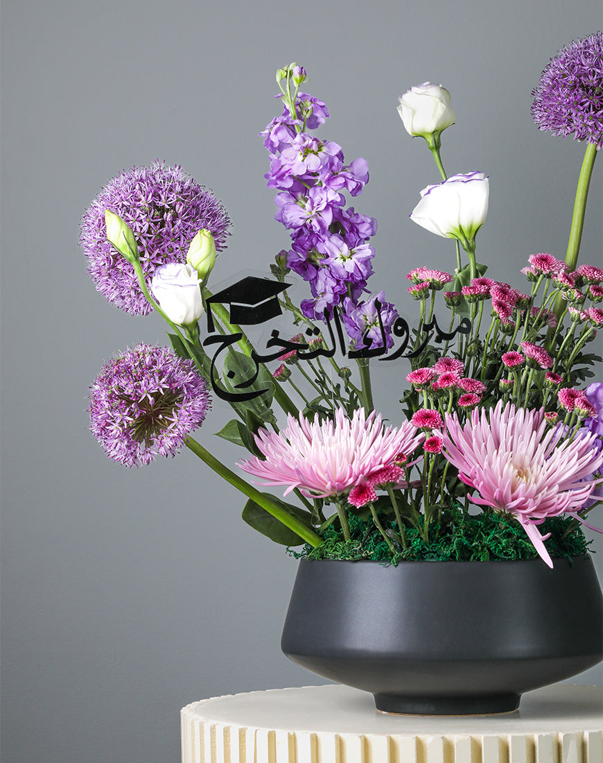 Violet Crown Flower Arrangement - Image 4