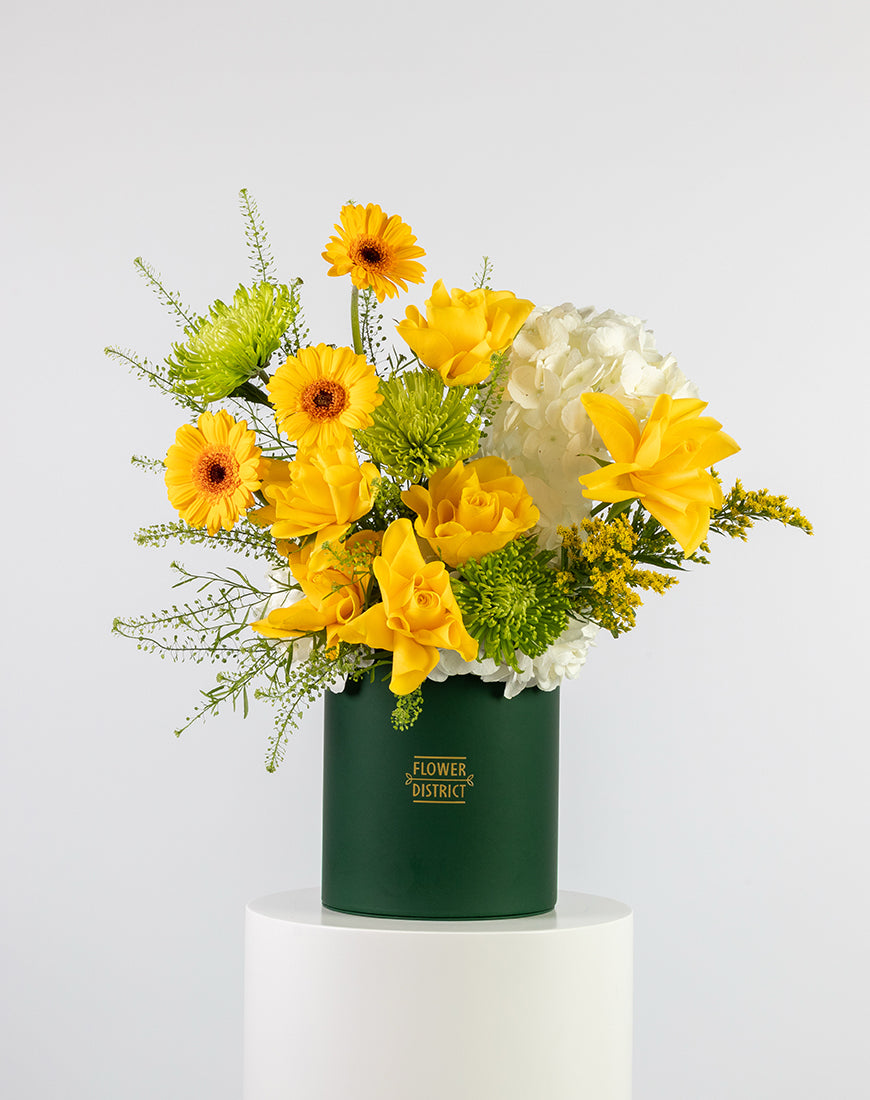 Yellow Charm Medium Flower Box