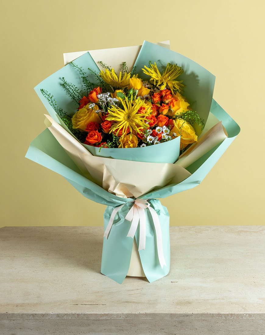 Yellow Rose & Gerbera Bouquet