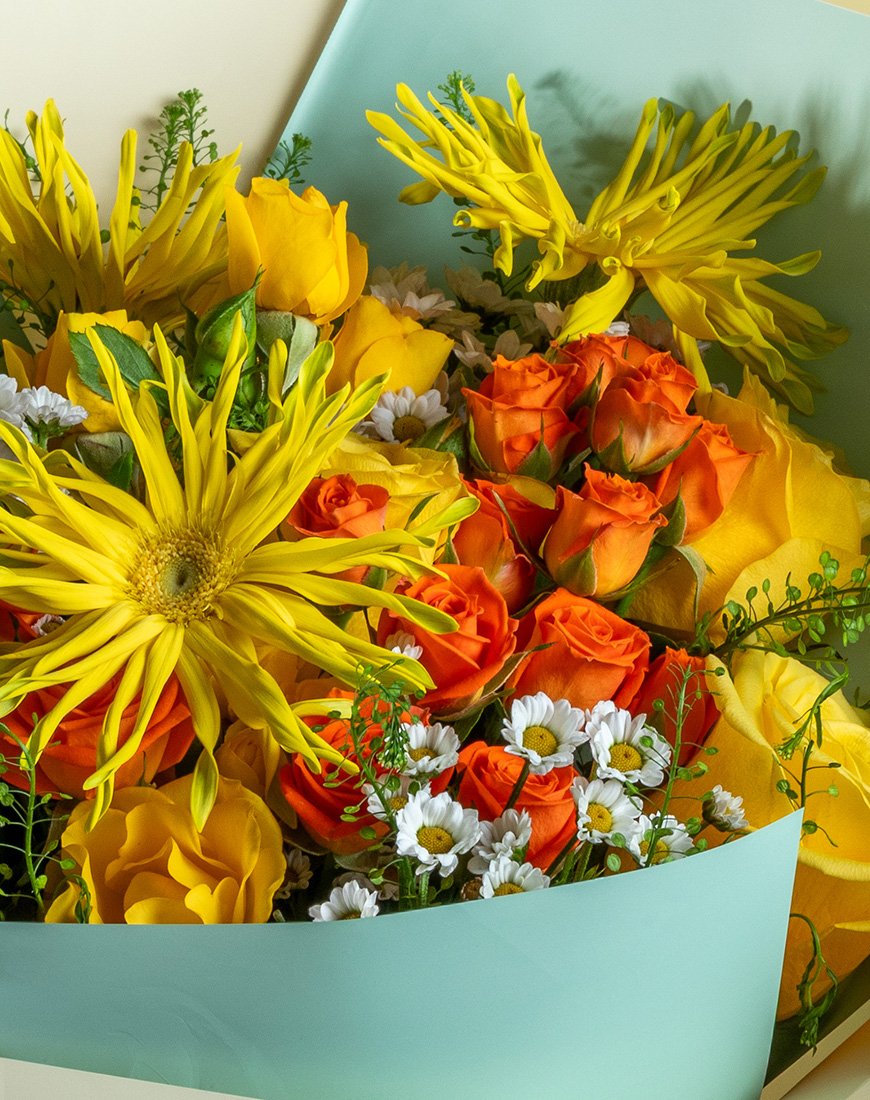 Yellow Rose & Gerbera Bouquet - Image 3