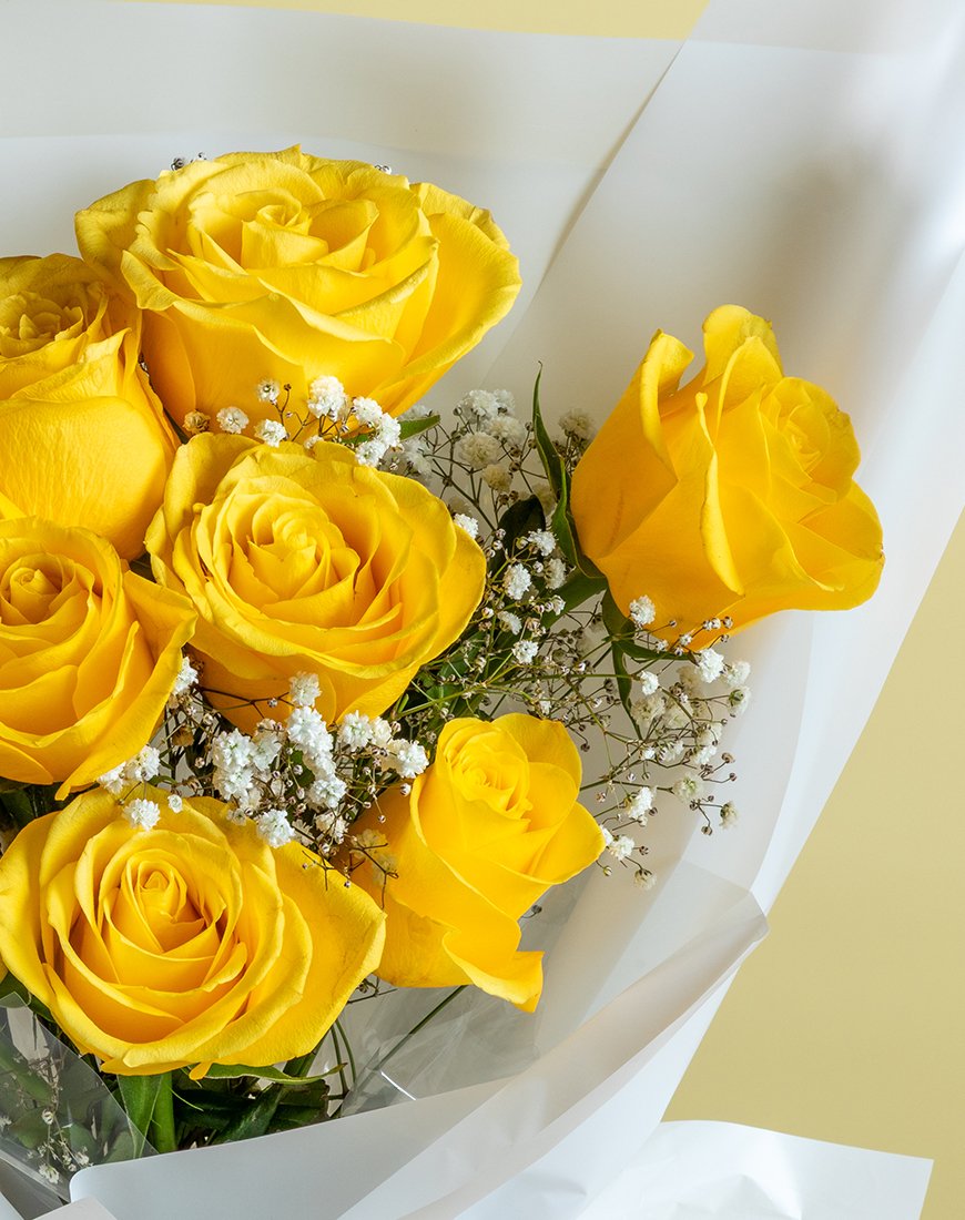 Yellow Rose & Gypso Bouquet - Image 3