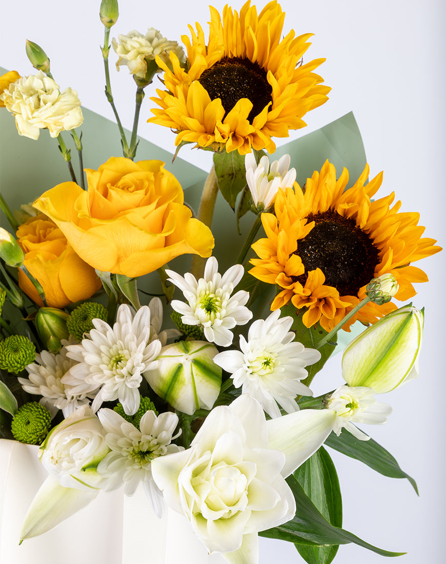 Yellow Rose & Sunflower Small Bag Arrangement - Image 4