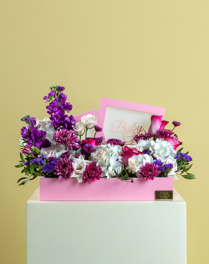 Picture of Purple & Pink Baby Girl Tray with Frame