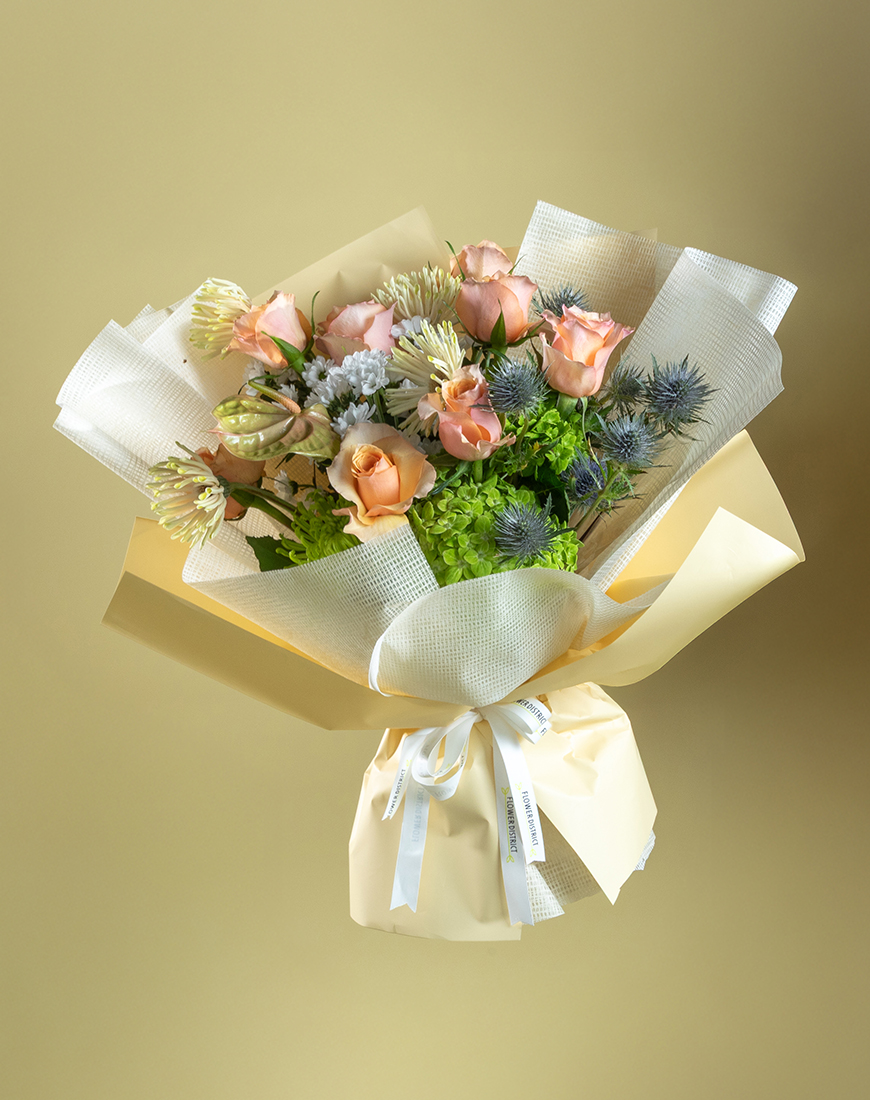 Picture of Peach Blossom Hydrangea Hand-Tied Bouquet