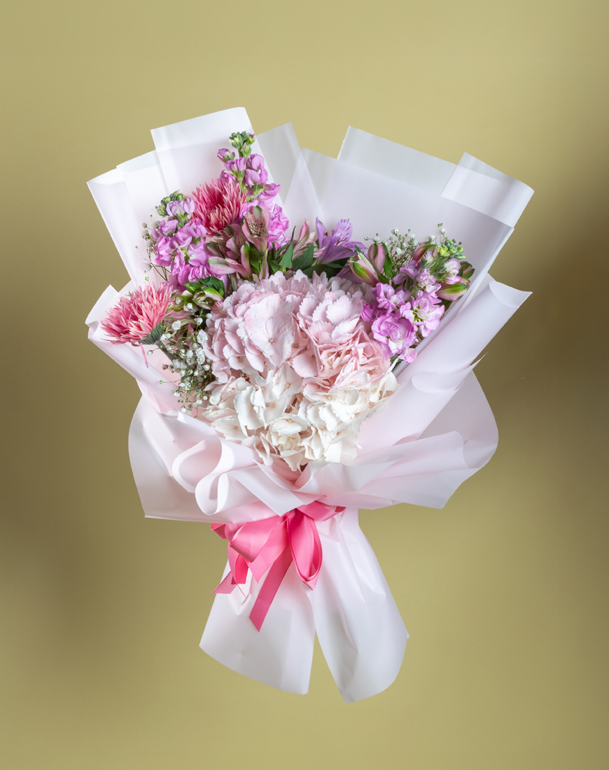 Picture of Hydrangea Pink & White Bloom Bouquet