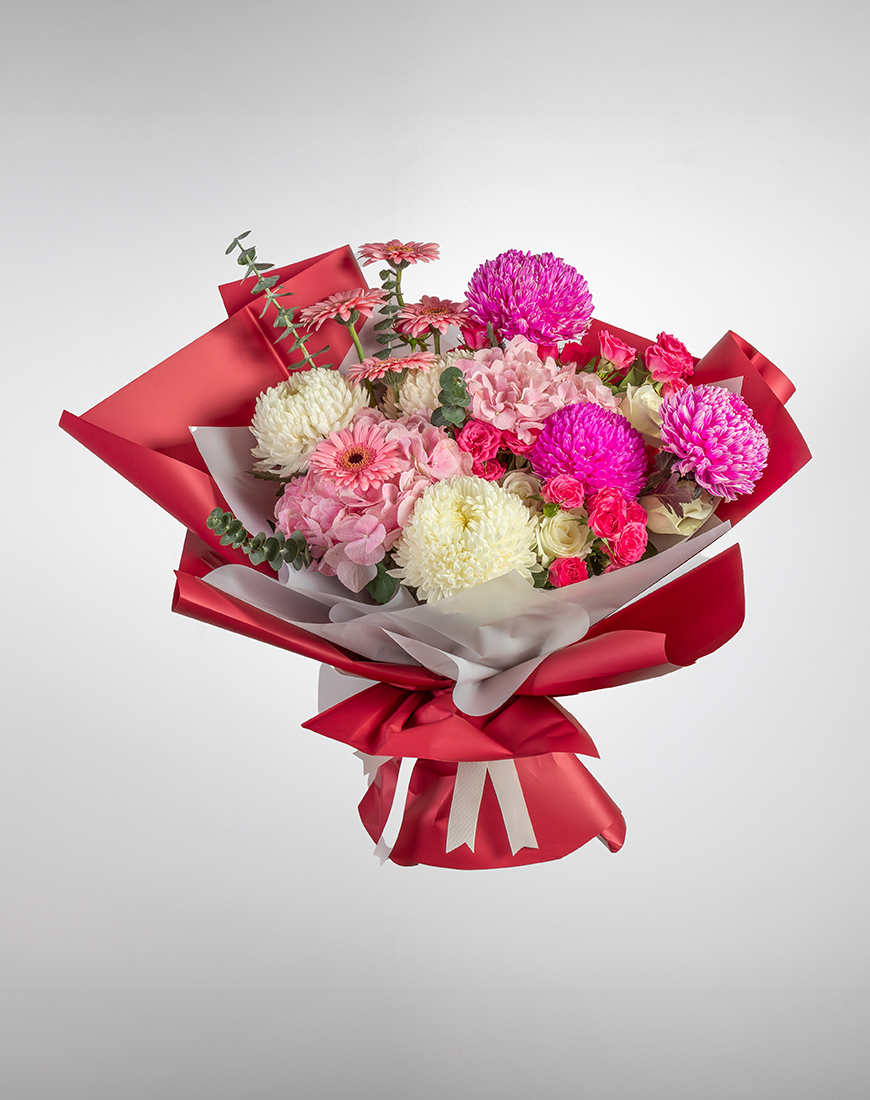 Picture of Pink Hydrangea & Rose Bouquet