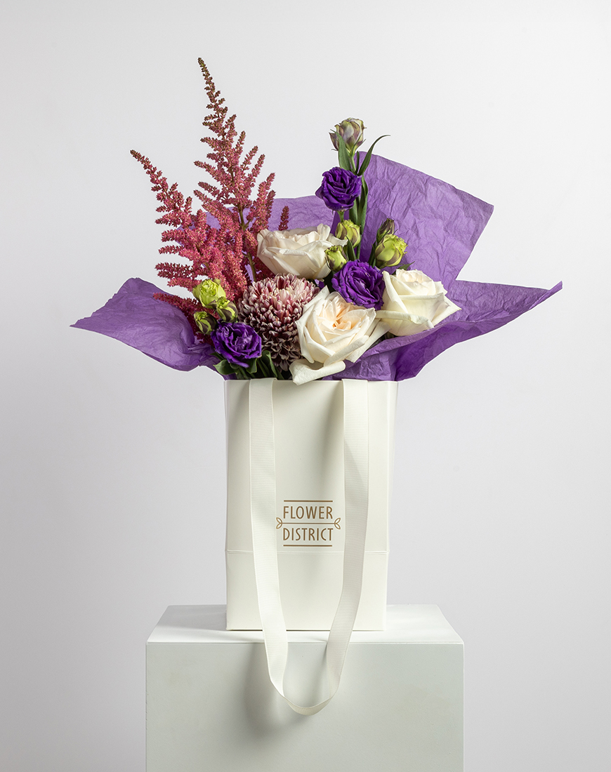 Picture of Pink & Purple Fresh Flower Bag