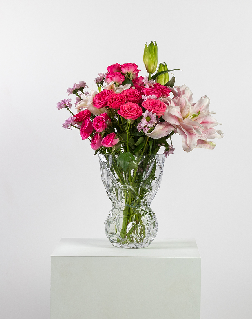 Picture of Pink Radiance Lily And Rose Vase