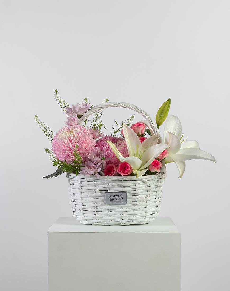 Picture of Elegant Lily & Peony Blush Basket