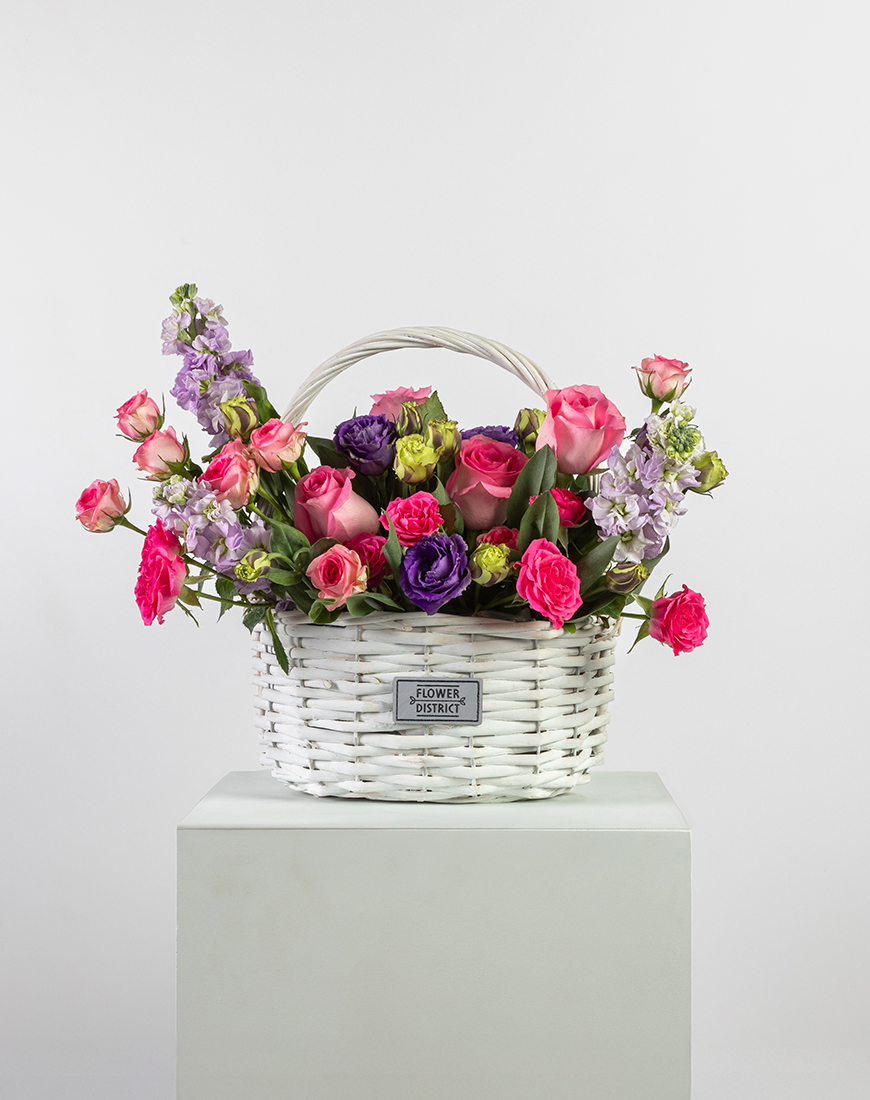 Picture of Romantic Mattiola & Rose Delight Basket